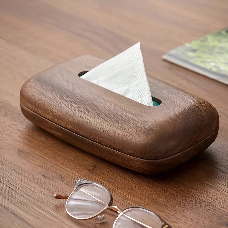 Taschentuchbox aus Walnussholz – Elegant & funktional | Stilvolles Wohnaccessoire | Skanto