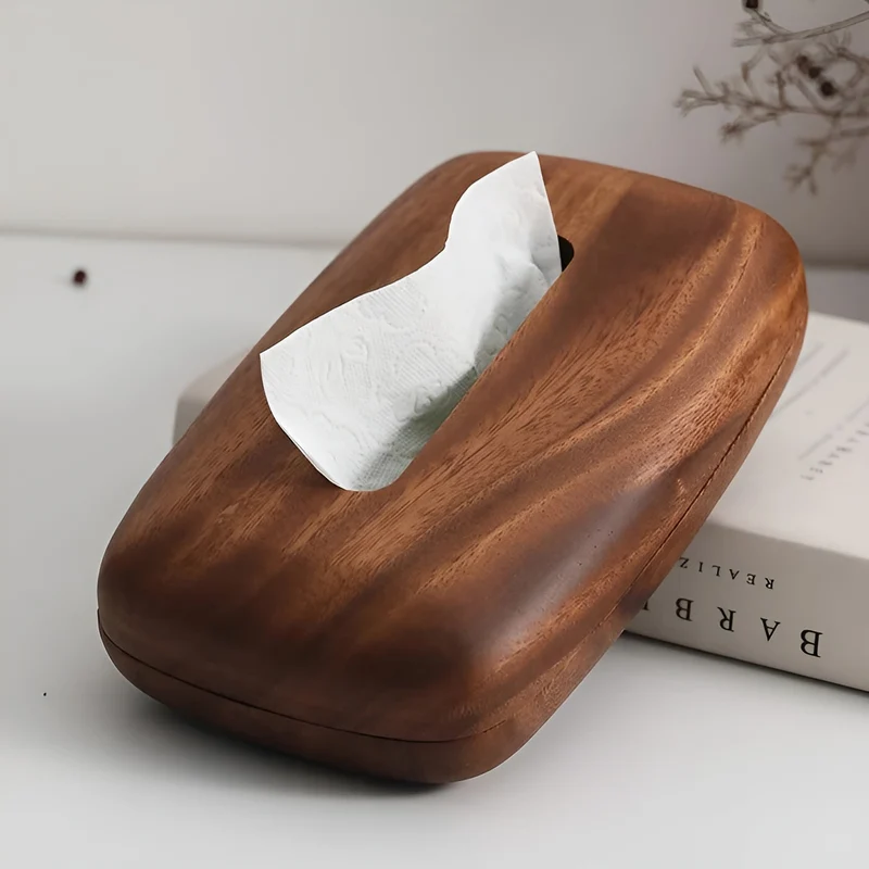 Taschentuchbox aus Walnussholz – Elegant & funktional | Stilvolles Wohnaccessoire | Skanto