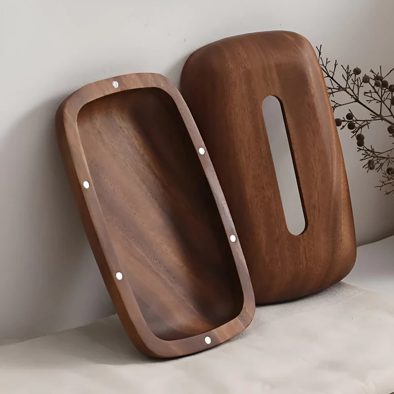 Taschentuchbox aus Walnussholz – Elegant & funktional | Stilvolles Wohnaccessoire | Skanto