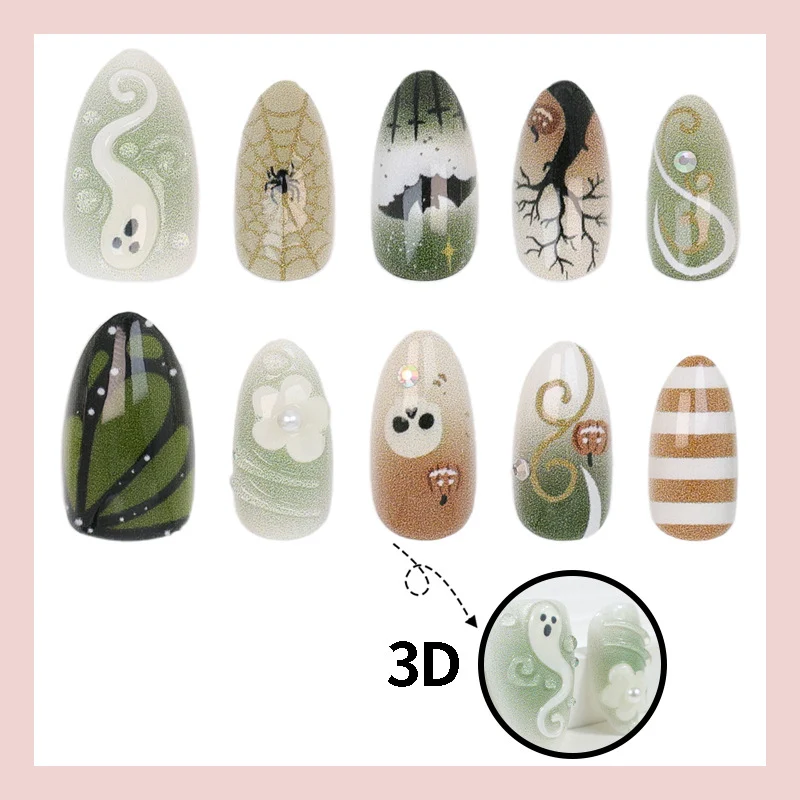 Halloween Kunstnagelset mit gruseligen Motiven Brehn