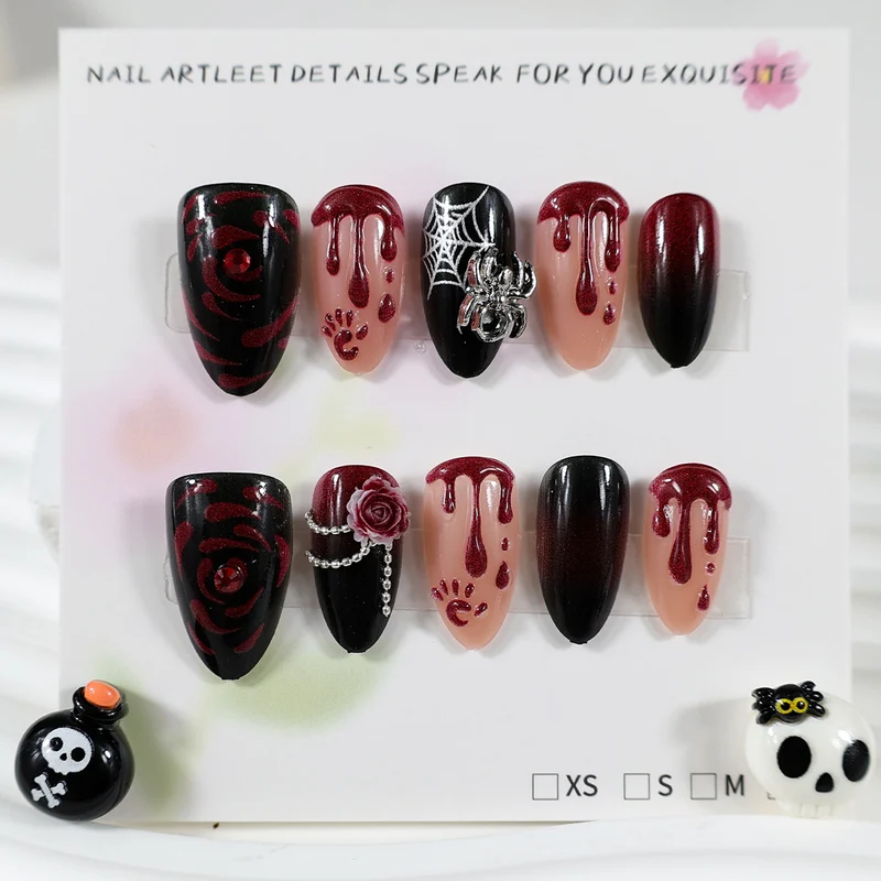 Halloween Kunstnagelset mit gruseligen Motiven Brehn