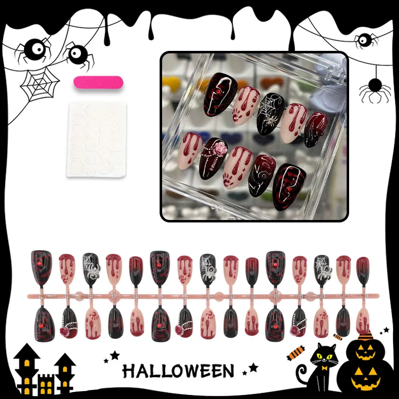 Halloween Kunstnagelset mit gruseligen Motiven Brehn