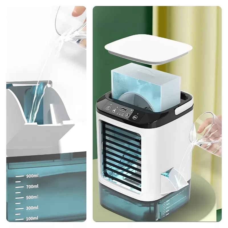 Tragbarer Luftkühler-Luftbefeuchter-Ventilator mit Nachtlicht | Skanto