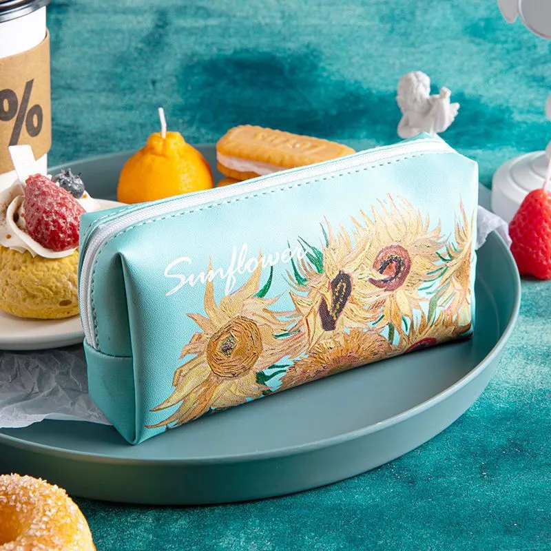 Künstlerischer Floral Reißverschluss-Federmäppchen