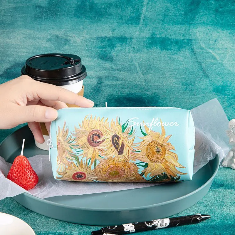 Künstlerischer Floral Reißverschluss-Federmäppchen