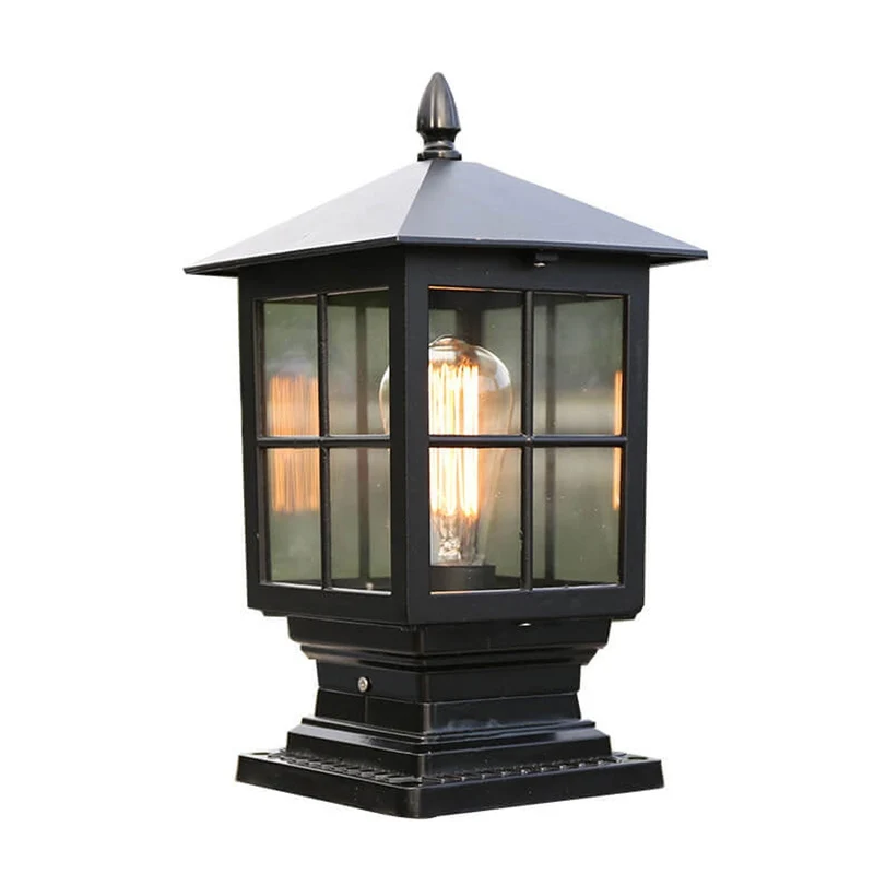 Europäische Outdoor-Säulenleuchte, wasserdicht, rostfrei, Terrassenlampe mit einer Lichtquelle
