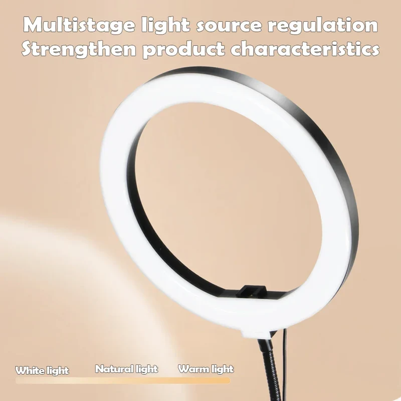 Skanto | LumiFlex LED-Ringlicht mit flexiblem Arm & Handyhalter | 3 Lichtfarben & USB-Anschluss | Perfekt für Livestream, Video & Selfie