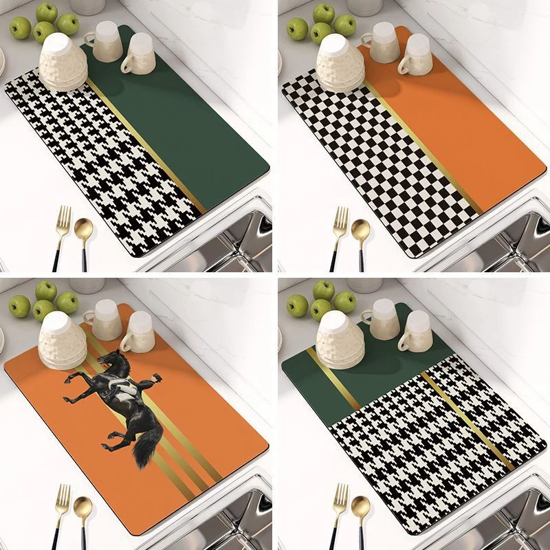 Moderne Schachbrettmuster Küchenmatte