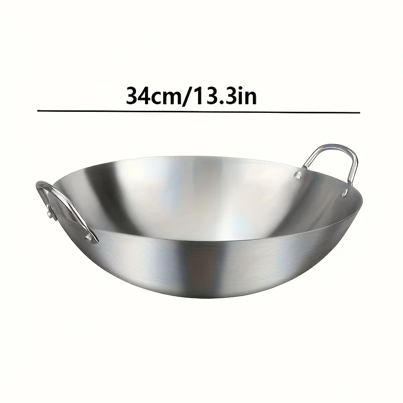 ChefMaster – Großer Edelstahl-Wok mit Doppelgriff Skanto
