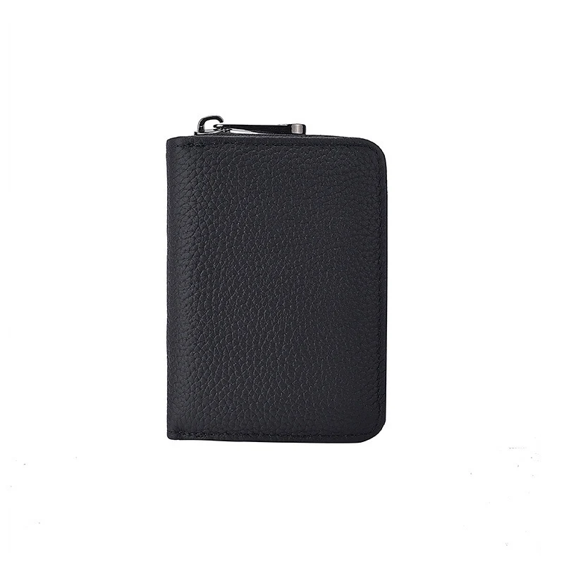 Kompakte Reißverschluss Leder Brieftasche