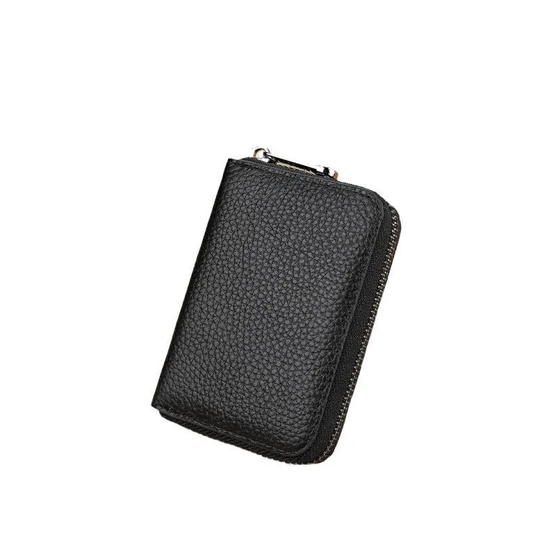 Premium Reißverschluss Leder Kartenhalter