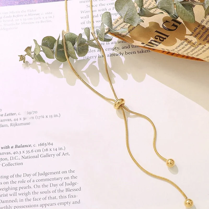 Skanto | Verstellbare Schlangenkette Lariat-Halskette