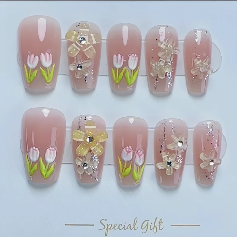 Floral Art Press-On Nail Set Brehn