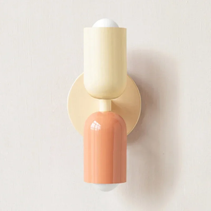 Skanto | Nordische LED-Wandleuchte Moderne minimalistische Creme-Doppelkopflampe für Wohnzimmer Schlafzimmer Arbeitszimmer Dekorative Innenleuchte