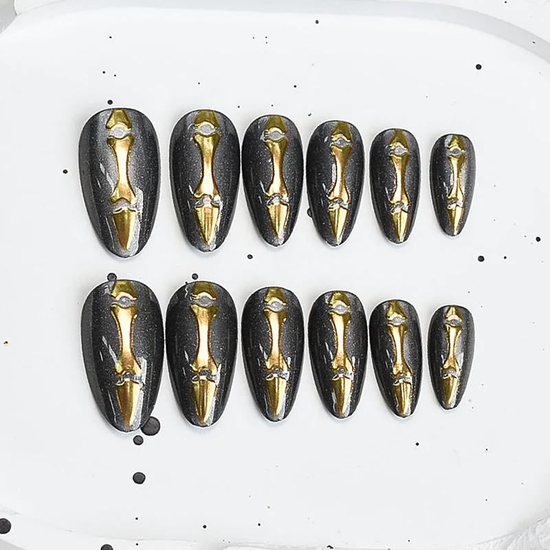 Metallic Dekorative Press-On Nagelspitzen Brehn
