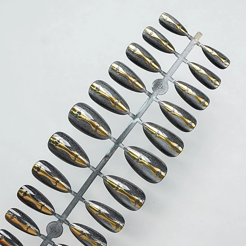 Metallic Dekorative Press-On Nagelspitzen Brehn