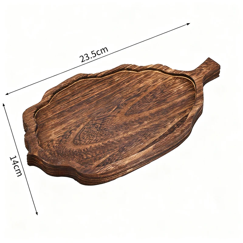 Holz-Serviertablett, Blattform, neuchinesisches Design