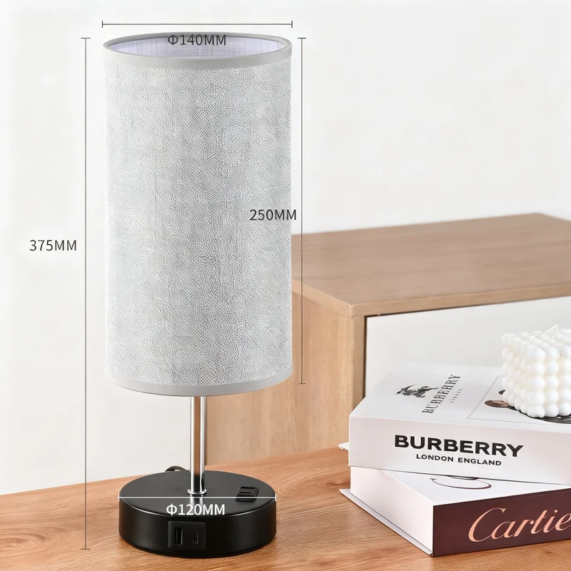 Tischleuchte USB, LED, dimmbar, Stoff