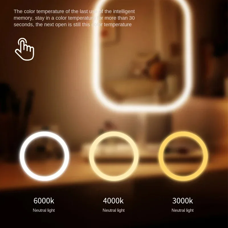 Skanto | LED-Schminkspiegel Lumiéra | 3 Lichtfarben | Touch-Steuerung | Modernes Design