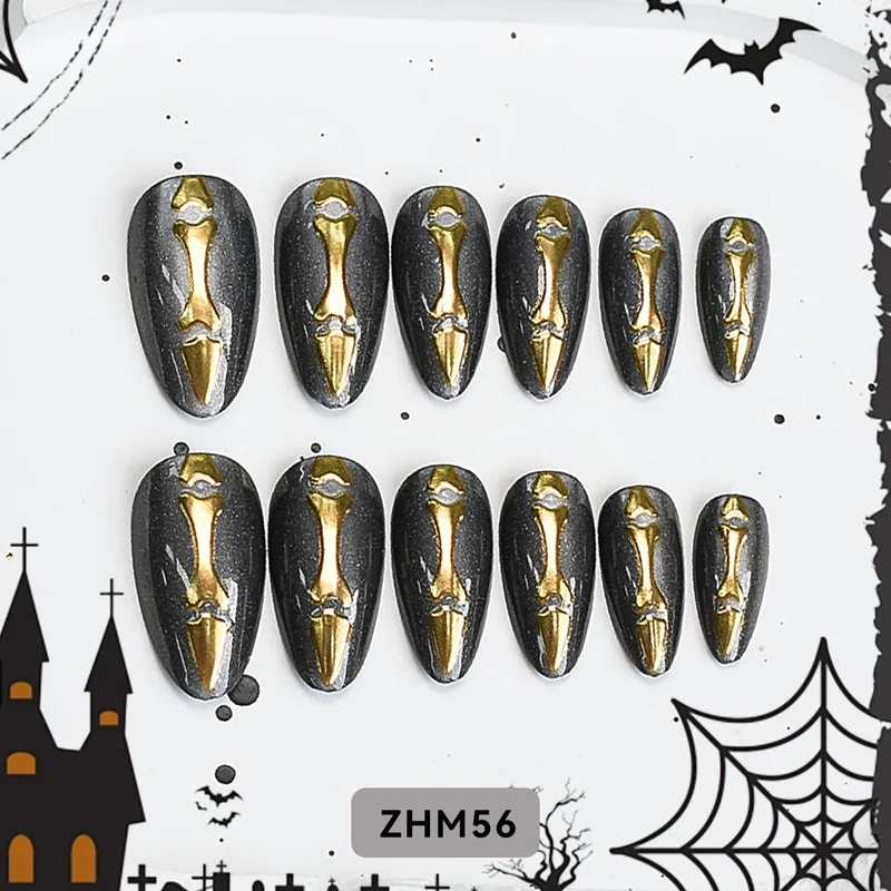 Halloween-Themen Künstlerische Press-On Nägel Set Brehn