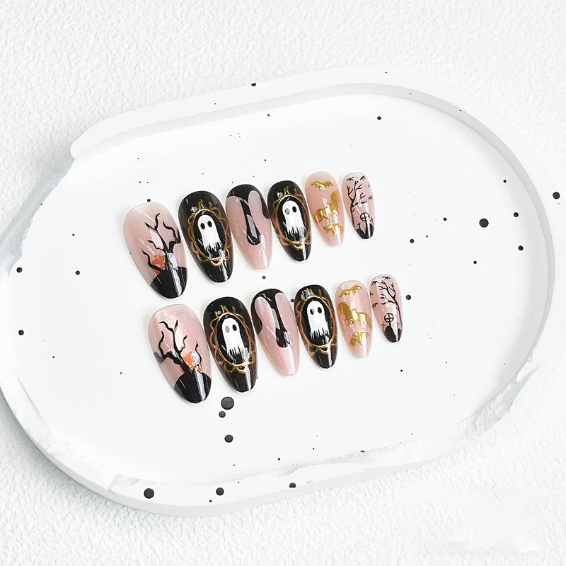 Halloween-inspirierte dekorative Press-on-Nagelset Brehn