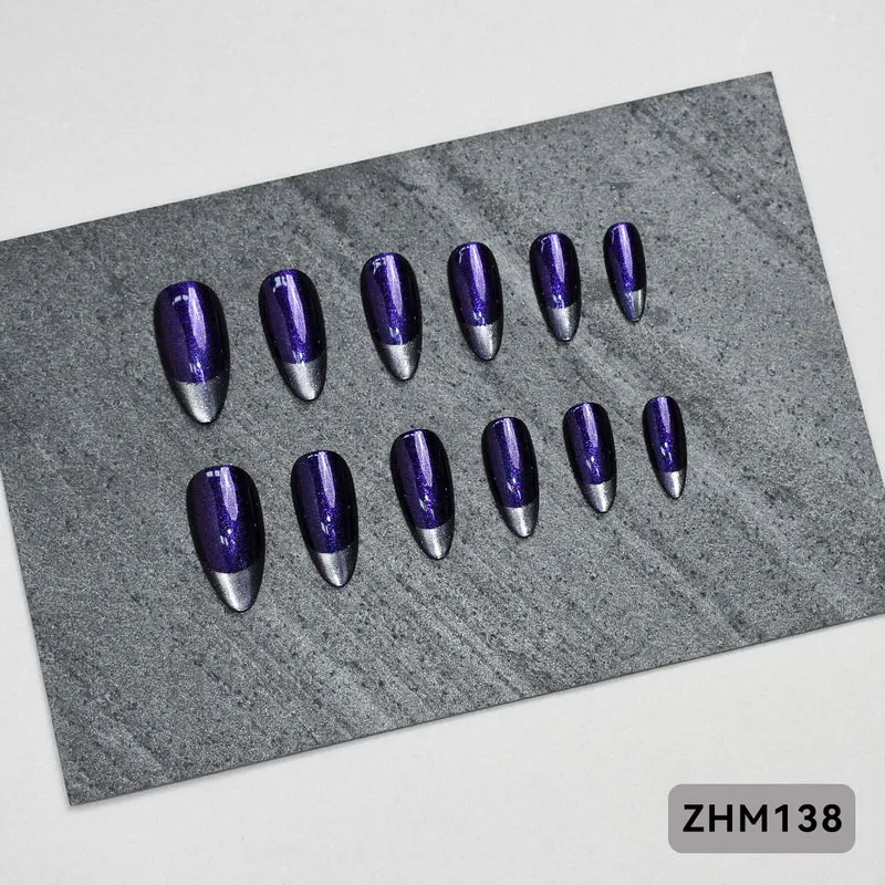 Künstlerisches Press-On-Nagelset mit Kirschblütenmuster Brehn