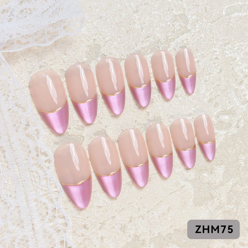 Künstlerisches Press-On-Nagelset mit Kirschblütenmuster Brehn