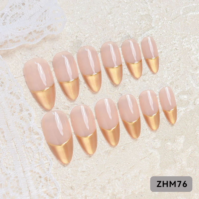 Künstlerisches Press-On-Nagelset mit Kirschblütenmuster Brehn
