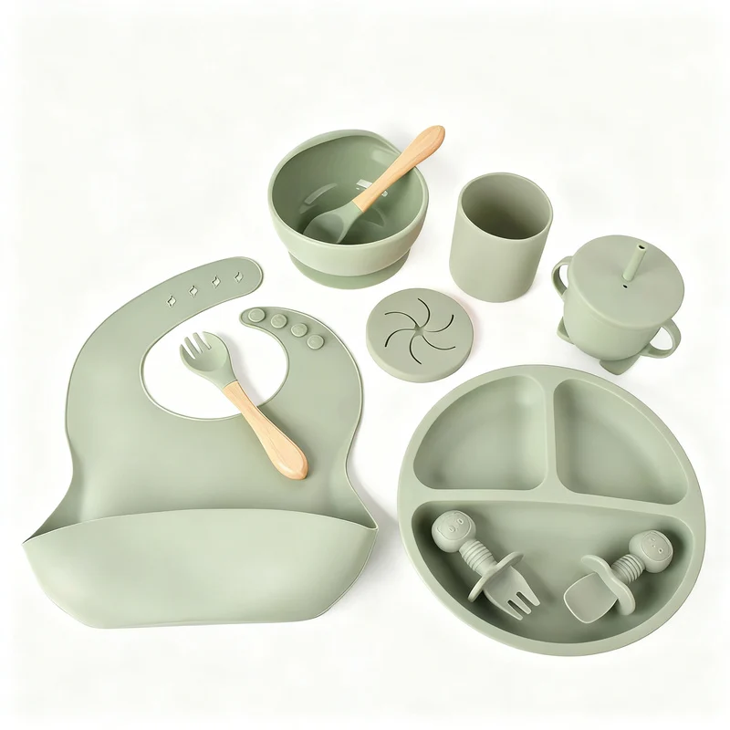 Kindergeschirr-Set aus Silikon, 6-teilig