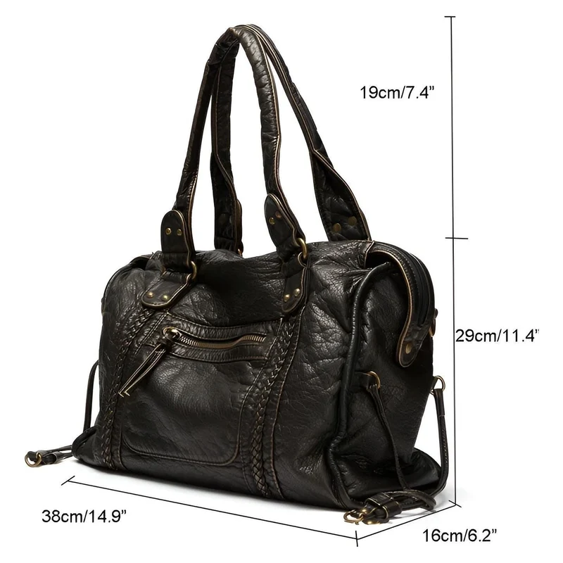 Schultertasche aus echtem Leder – Hochwertig & Elegant | Perfekt für Alltag & Büro | Skanto