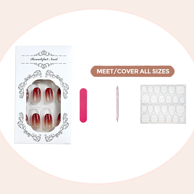 Floral Gradient Press-On Nail Set Brehn
