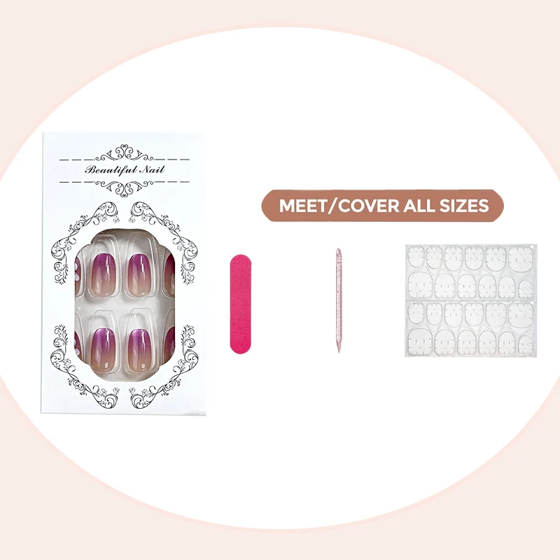 Floral Gradient Press-On Nail Set Brehn