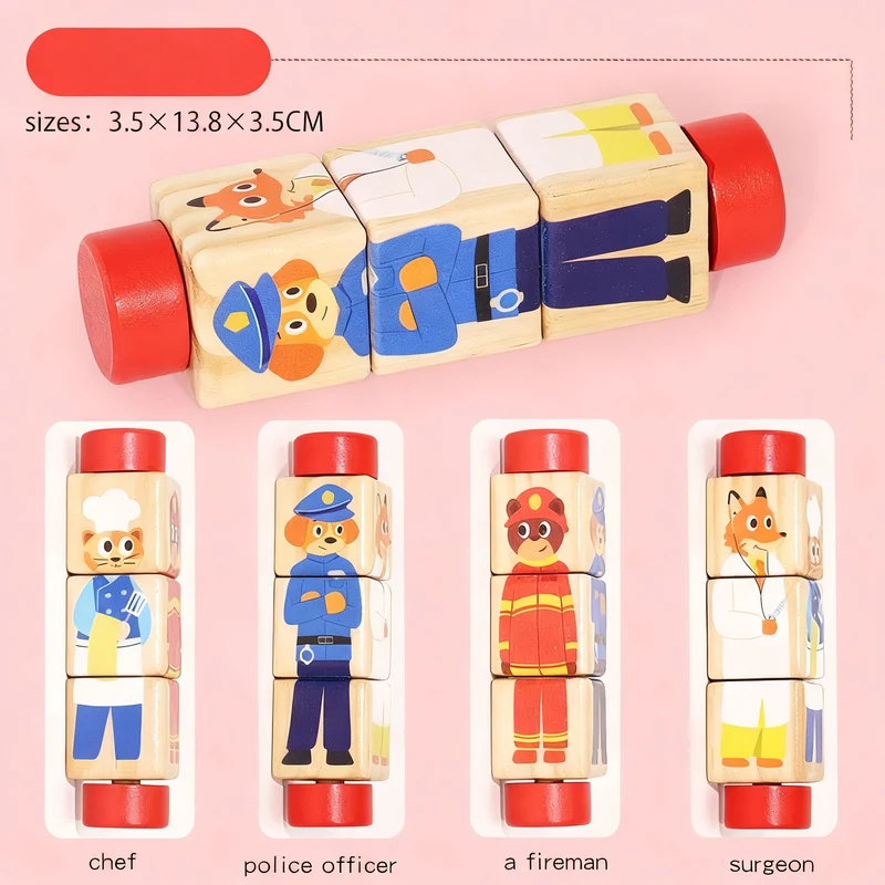 Holzpuzzle für Babys, 0–3 Jahre