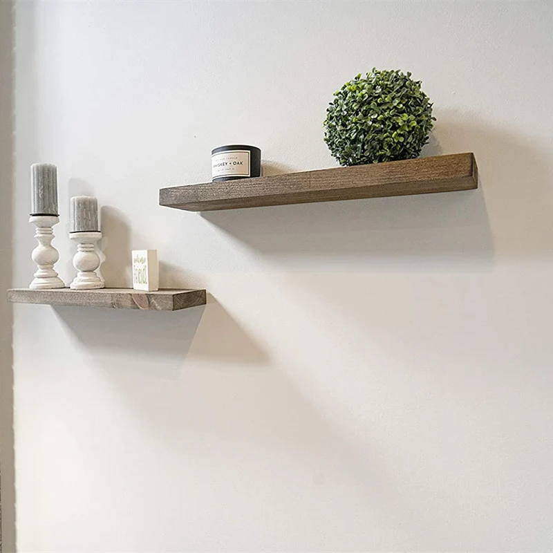 Wandregal aus Holz, schwebend