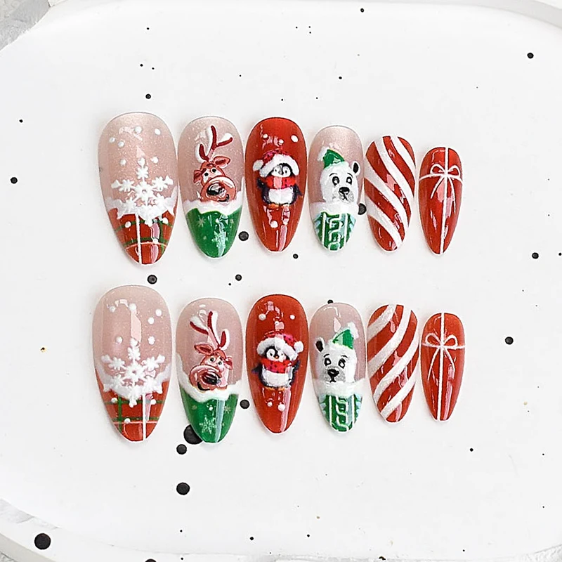 Festliches Feiertags-themen Press-On Nagelset Brehn