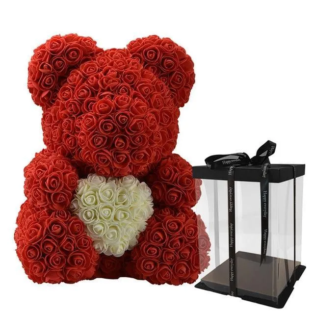 Rosen-Teddybär mit Herz | Skanto
