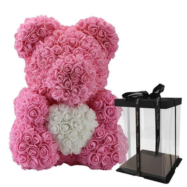Rosen-Teddybär mit Herz | Skanto