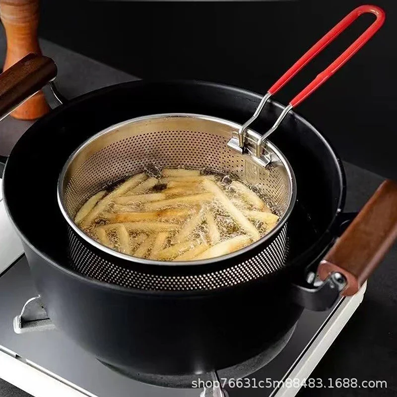Edelstahl-Frittierkorb Sieb Küchenfrittierer-Durchschlag | Skanto