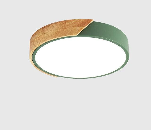 Minimalistische runde LED-Deckenleuchte mit Holzdekor – Modernes Design, dimmbar | Skanto