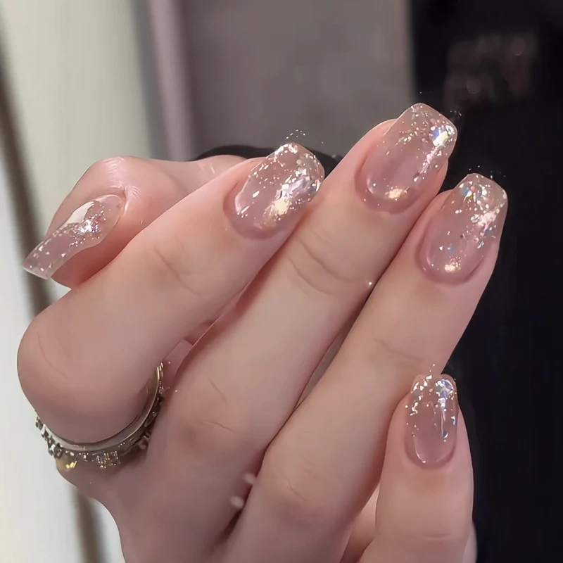 Künstlerisches Glitzer-Press-On-Nagel-Set Brehn