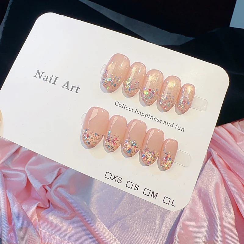 Künstlerisches Glitzer-Press-On-Nagel-Set Brehn