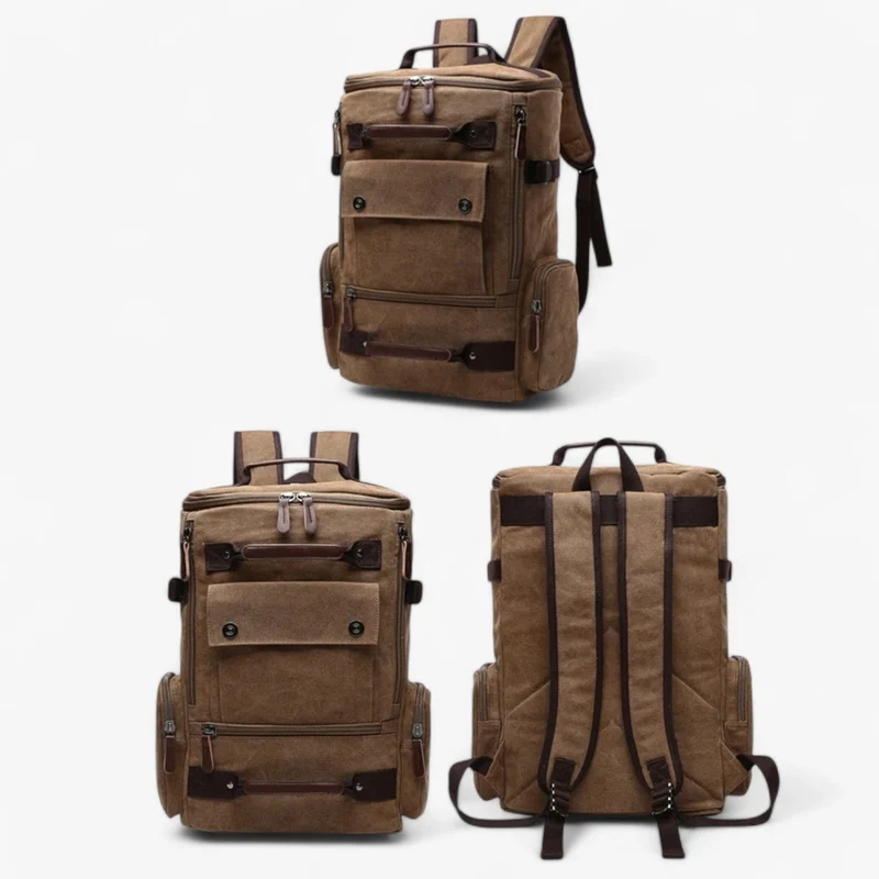 Skanto | TIMECARRY – Vintage Canvas Rucksack mit Laptopfach