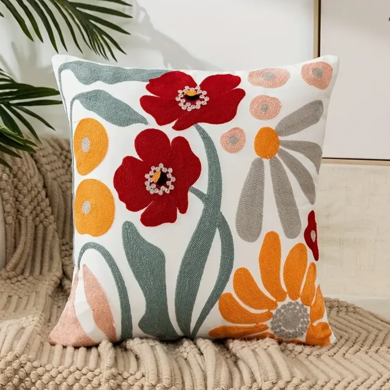 Skanto Skanto | Blumenkissen mit Füllung 45x45 cm Baumwolle Polyester