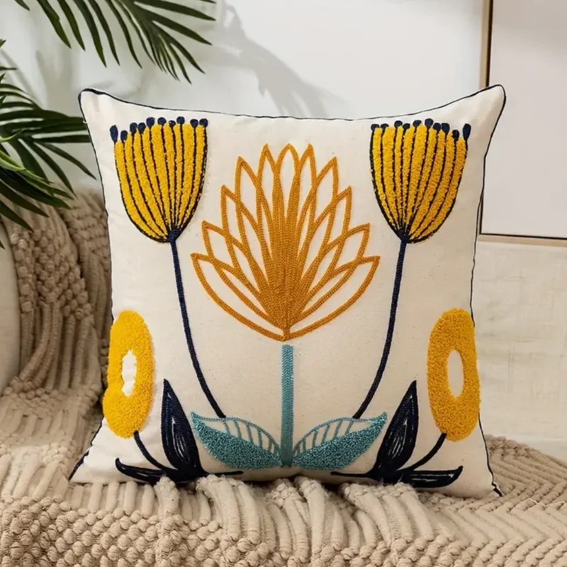 Skanto Skanto | Blumenkissen mit Füllung 45x45 cm Baumwolle Polyester