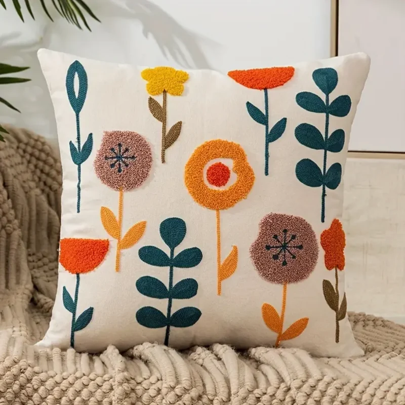 Skanto Skanto | Blumenkissen mit Füllung 45x45 cm Baumwolle Polyester