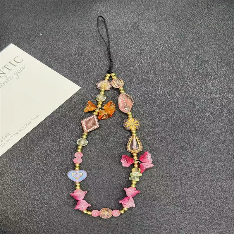 Blumenkette mit Perlen Brehn