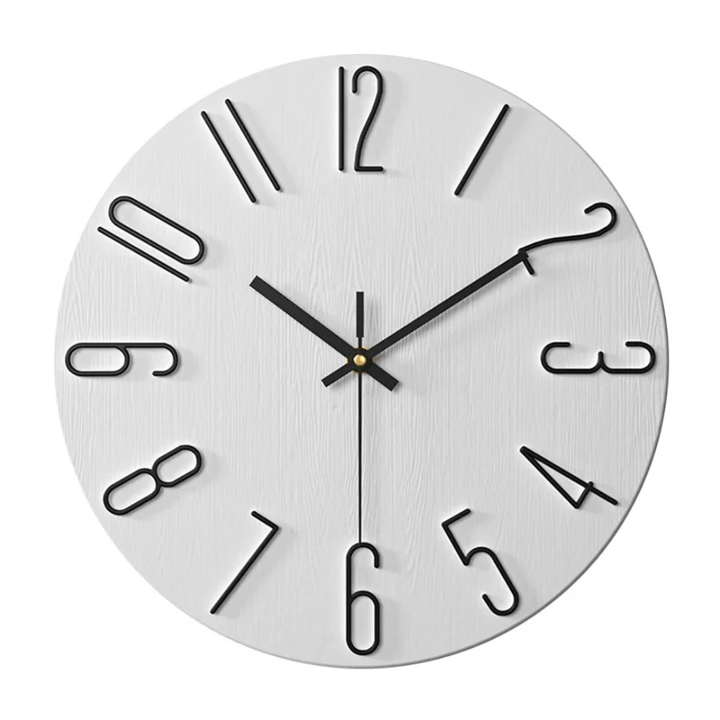Skanto | Moderne schwarze Wanduhr | 30 cm geräuschloses minimalistisches Design