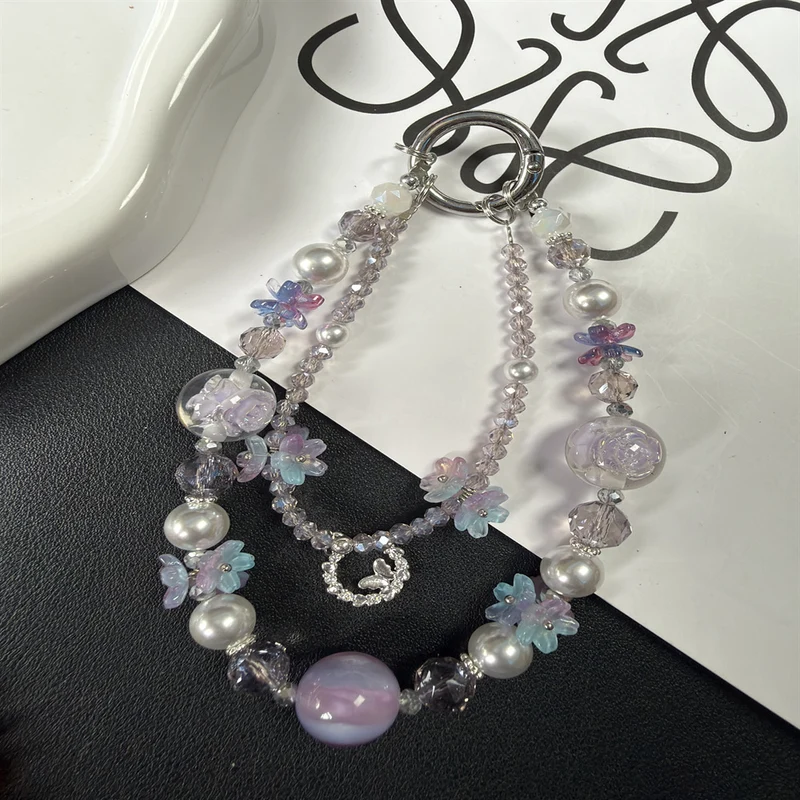 Florale Perlen Charm Halskette Brehn