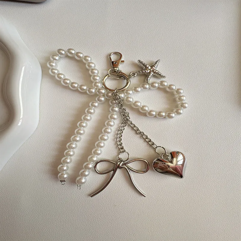 Elegante Perlen Charm Schlüsselanhänger Brehn