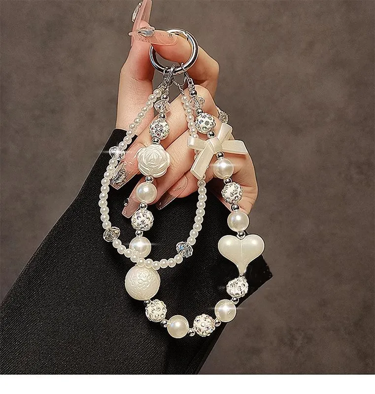 Eleganter Perlen-Perlen Charm Schlüsselanhänger Brehn